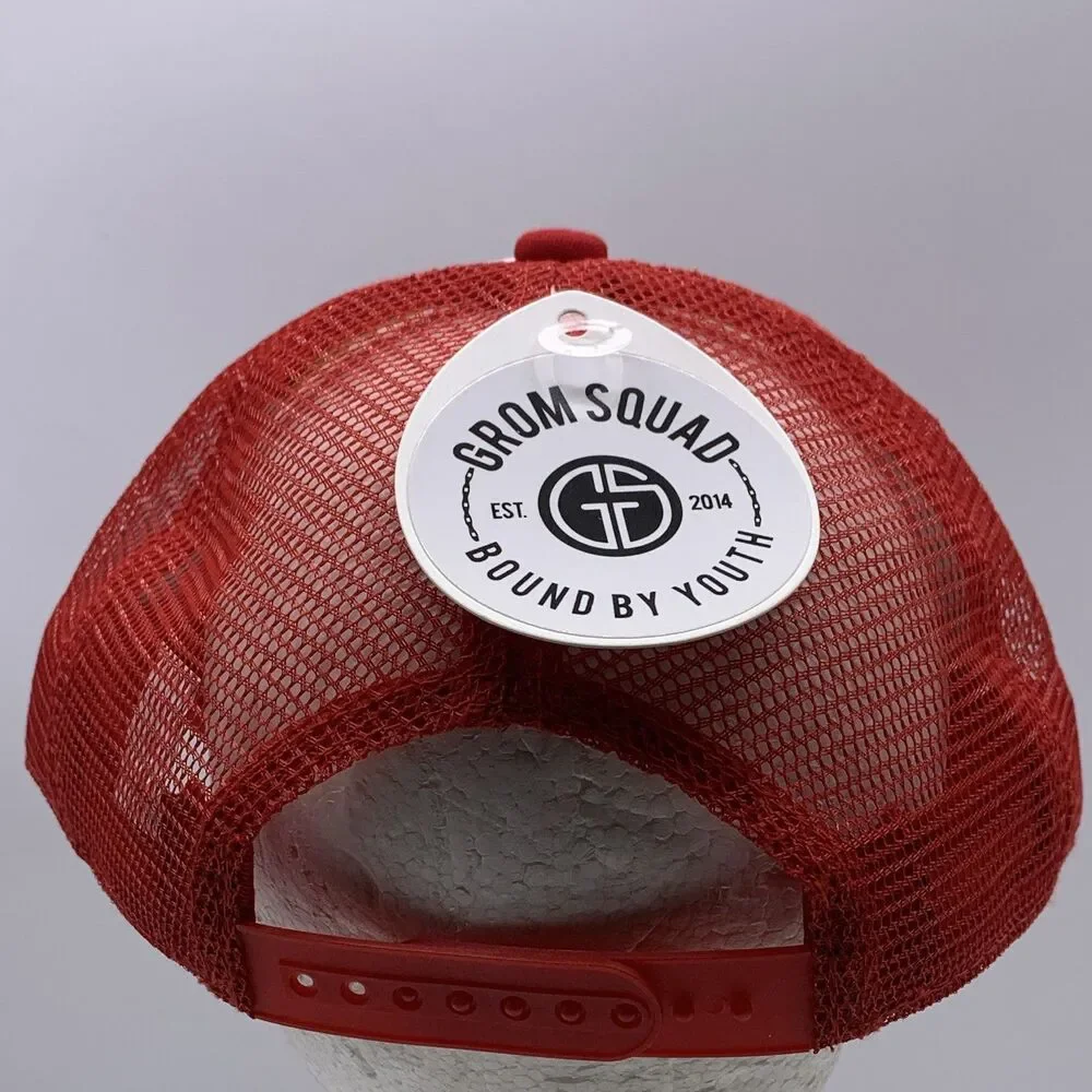 Grom Squad Montecito Fire Department Red/White Mesh Trucker Hat Adjustable